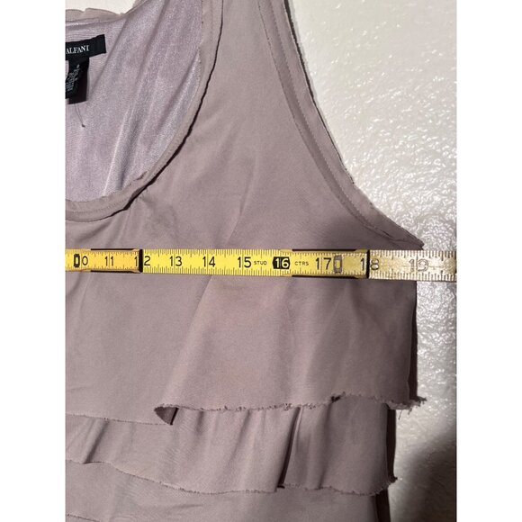 Alfani 8 Gray Sleeveless Tiered Ruffle Dress Cotton/Spandex Blend Pullover - Picture 13 of 16